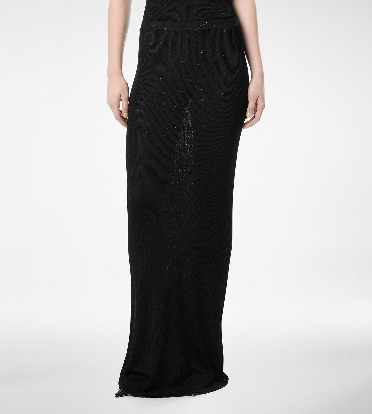 MICRO SEQUINS EMBELLISHED RIB LONG SKIRT image number 3
