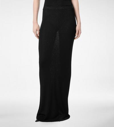 MICRO SEQUINS EMBELLISHED RIB LONG SKIRT image number 3