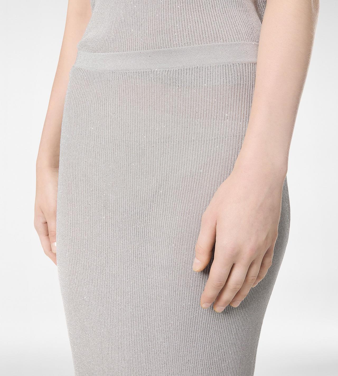 MICRO SEQUINS EMBELLISHED RIB LONG SKIRT image number 1