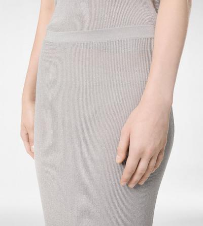 MICRO SEQUINS EMBELLISHED RIB LONG SKIRT image number 1