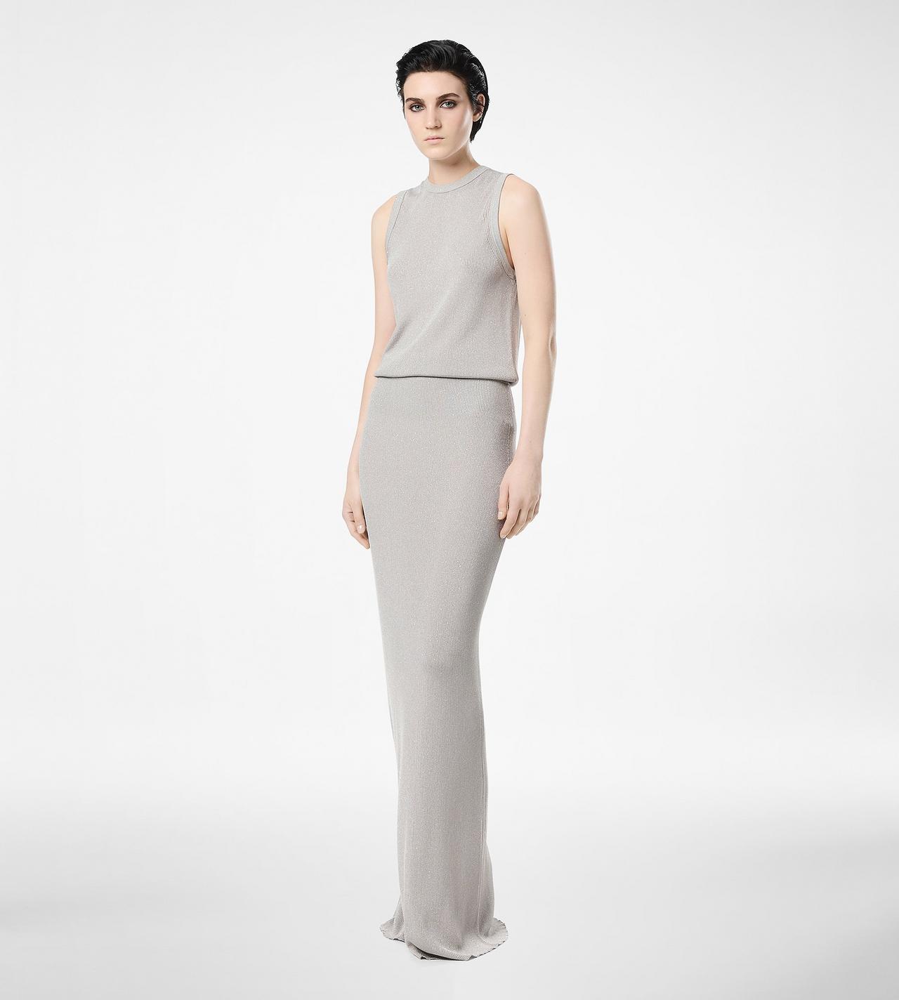 MICRO SEQUINS EMBELLISHED RIB LONG SKIRT image number 2