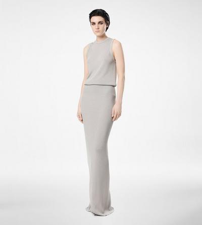 MICRO SEQUINS EMBELLISHED RIB LONG SKIRT image number 2