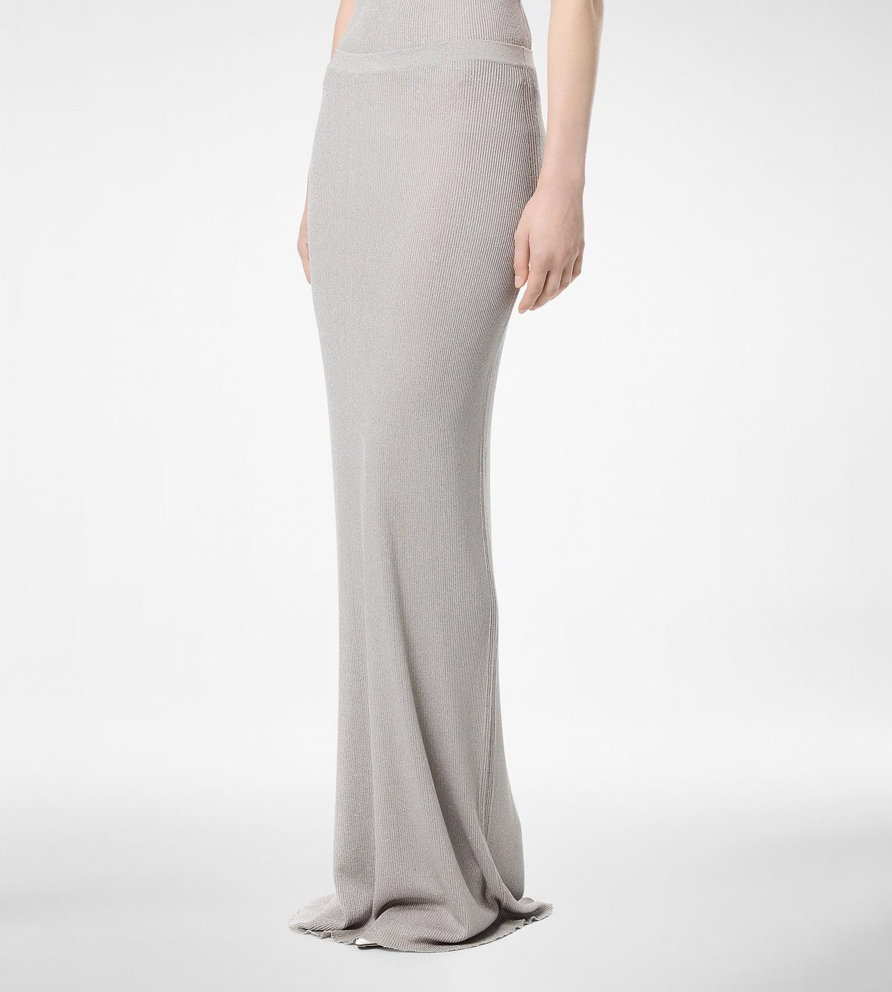 MICRO SEQUINS EMBELLISHED RIB LONG SKIRT image number 3