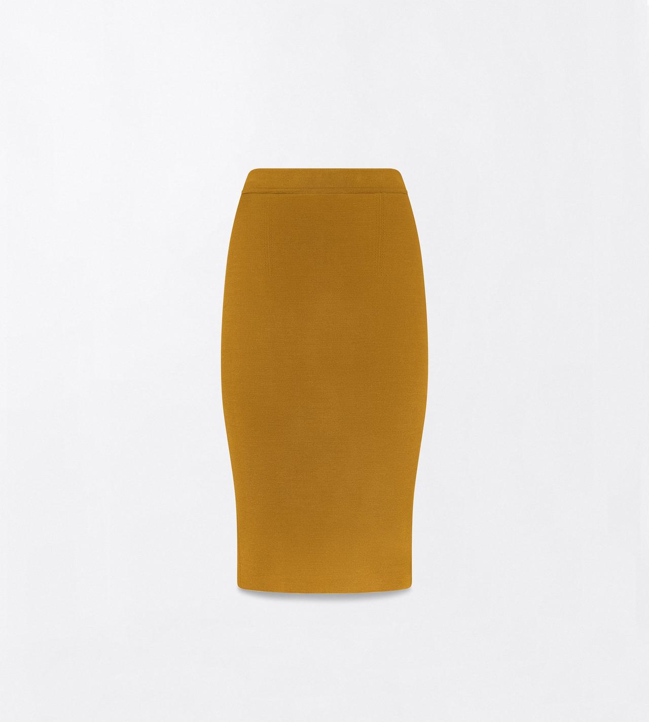 TOM FORD VISCOSE BLEND OLIVINE GREEN KNEE-LENGTH FITTED PENCIL SKIRT WITH SHAPING DETAILS