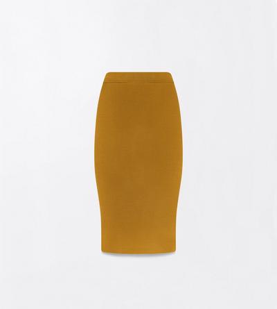 TOM FORD VISCOSE BLEND OLIVINE GREEN KNEE-LENGTH FITTED PENCIL SKIRT WITH SHAPING DETAILS