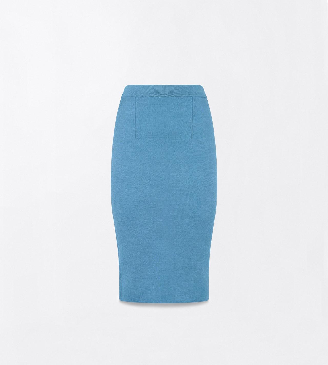 TOM FORD VISCOSE BLEND DEEP TEAL KNEE-LENGTH FITTED PENCIL SKIRT WITH SHAPING DETAILS