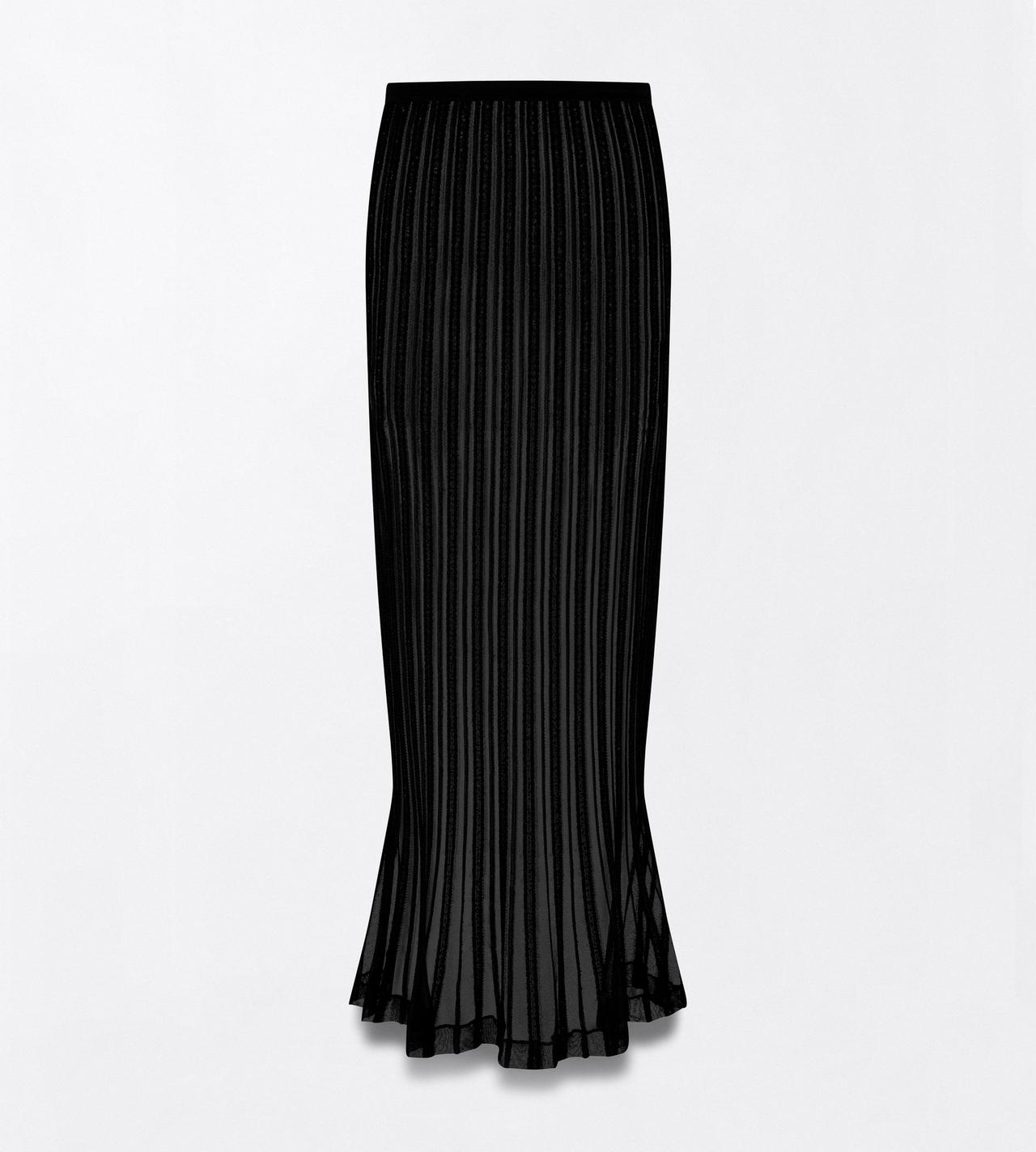 TOM FORD VELVET BLACK SHEER VELVET TEXTURED STRIPE WITH MICRO SEQUINS MID-LENGTH EVENING SKIRT