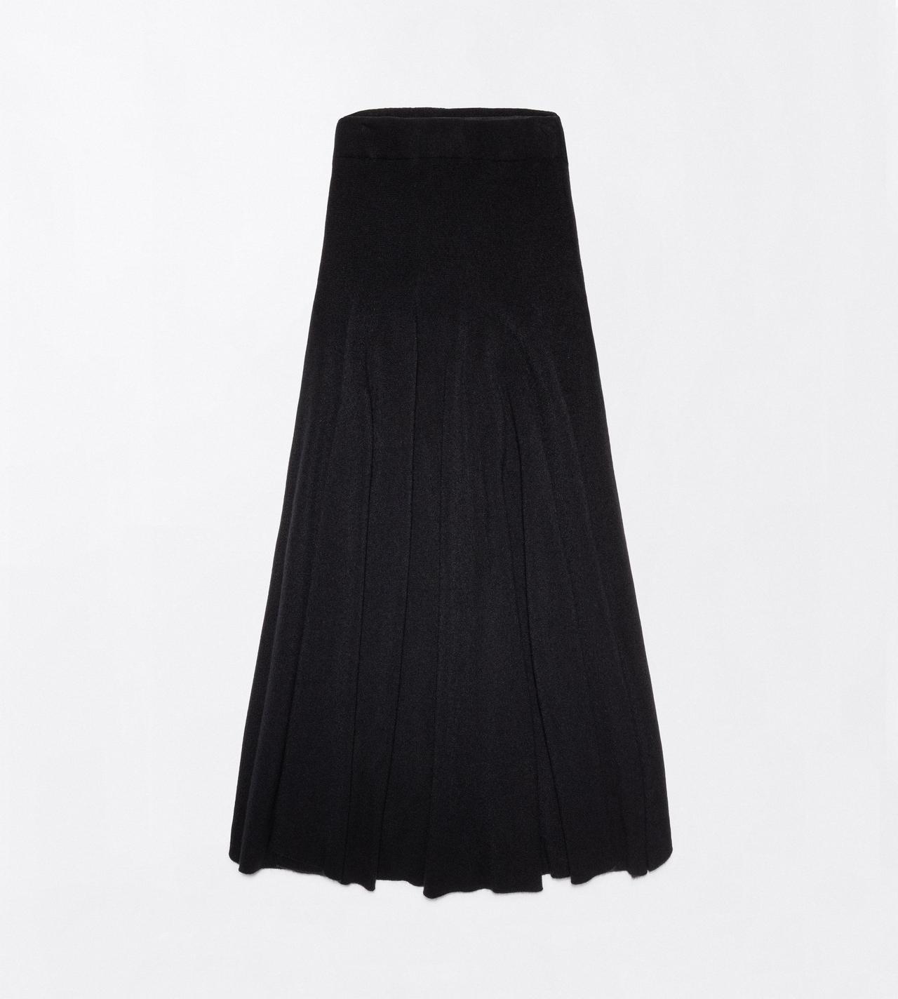 TOM FORD CASHMERE BLACK CASHMERE MID-LENGTH FLARE SKIRT WITH FITTED WAIST