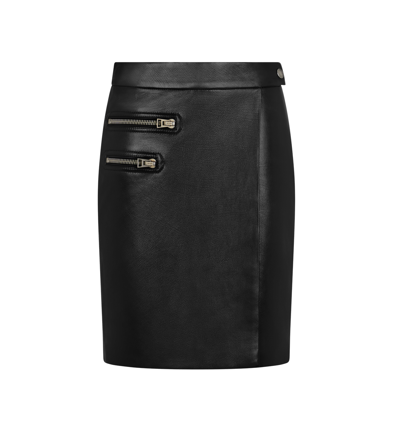 SHINY GRAINY CALF LEATHER WRAP SKIRT image number 0