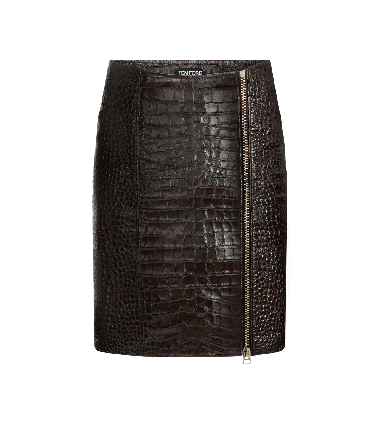 CROC EMBOSSED LEATHER SKIRT image number 0