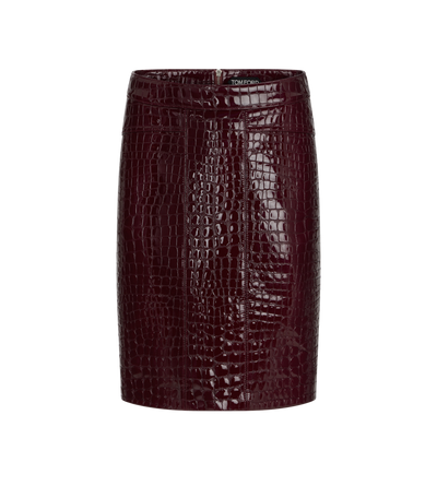 GLOSSY EMBOSSED LEATHER SKIRT image number 0