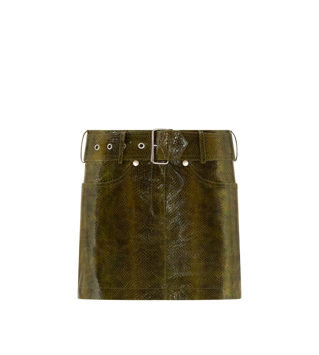 AYERS PRINTED GOAT LEATHER BELTED MINI SKIRT image number 0