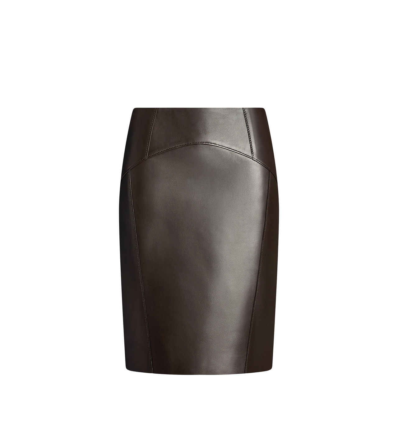 NEW PLONGE LEATHER PENCIL SKIRT image number 0