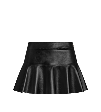 SHINY PLONGE MINI SKIRT WITH RUFFLED BOTTOM image number 0