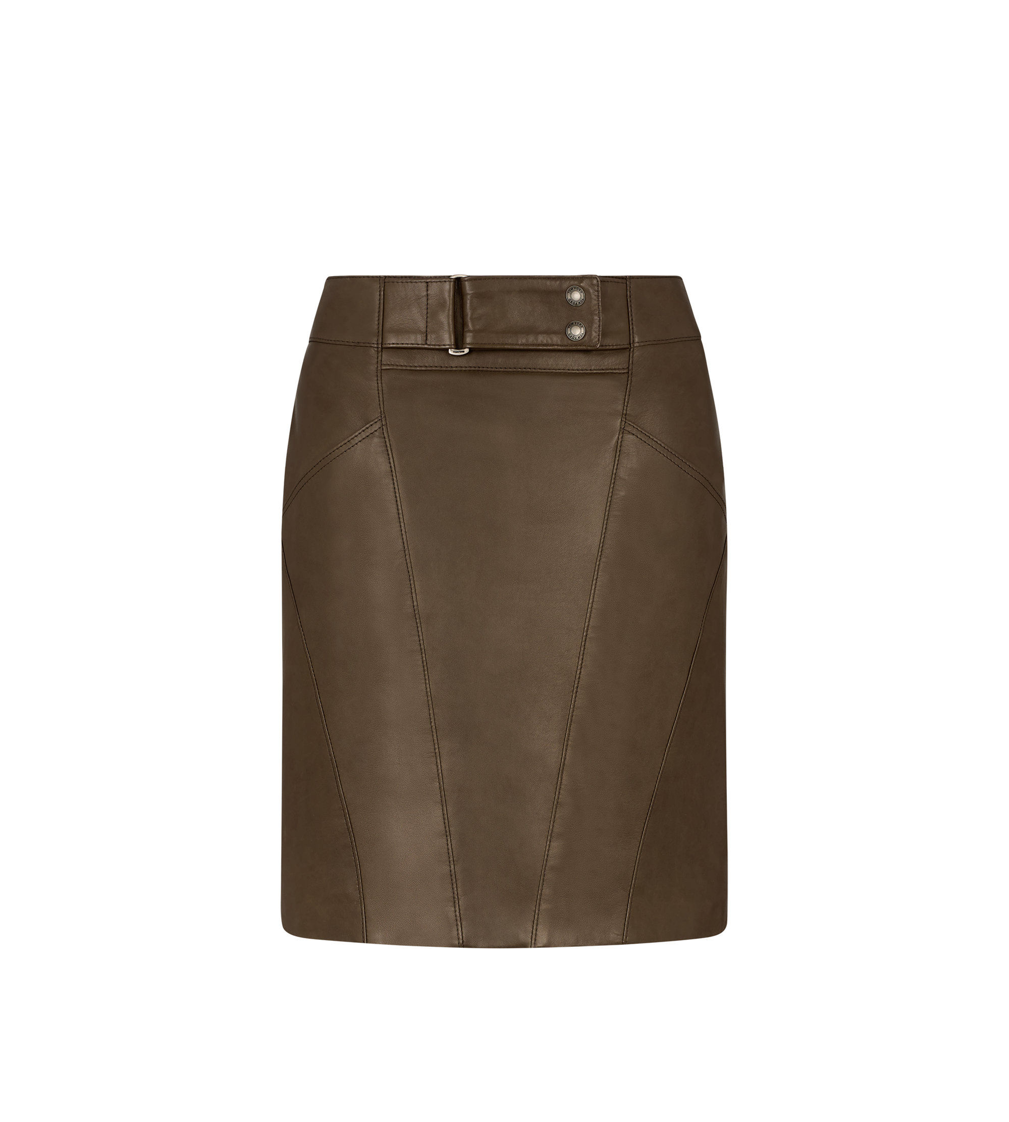 ABOVE THE KNEE LEATHER PENCIL SKIRT