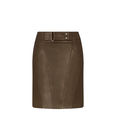 ABOVE THE KNEE LEATHER PENCIL SKIRT image number 0