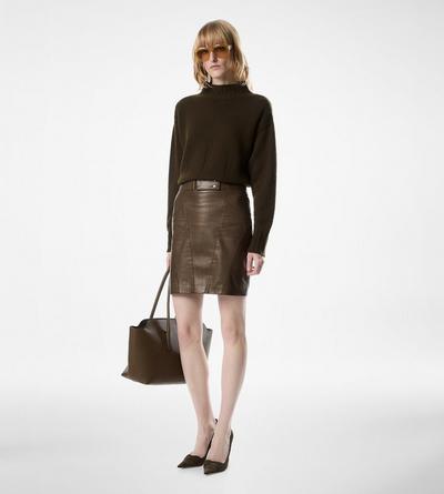 ABOVE THE KNEE LEATHER PENCIL SKIRT image number 1