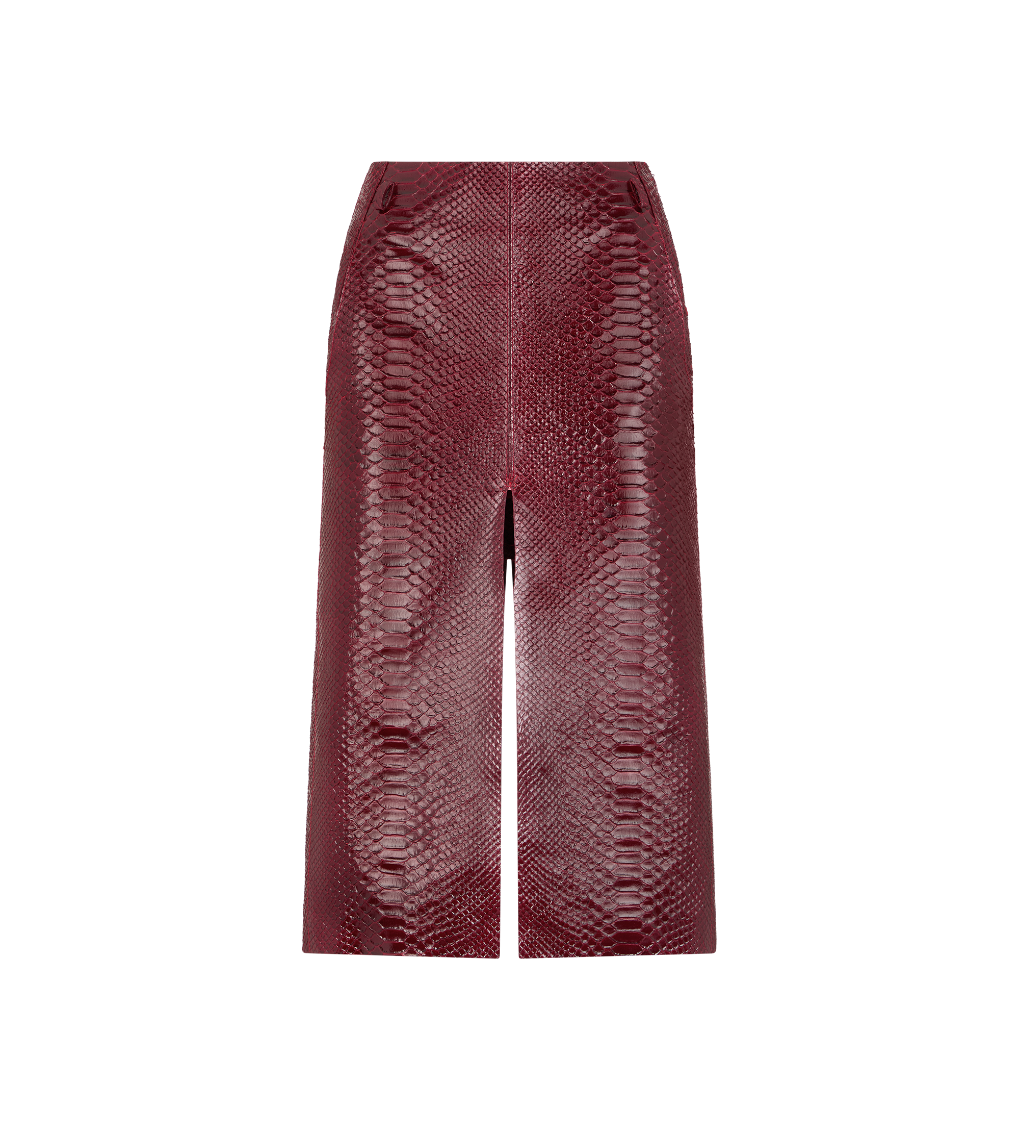 SEMI SHINY PRINTED CALF LEATHER SKIRT