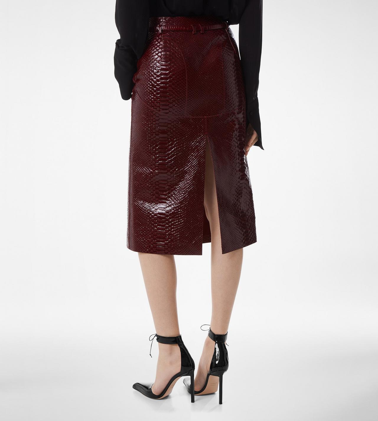 SEMI SHINY PRINTED CALF LEATHER SKIRT image number 4
