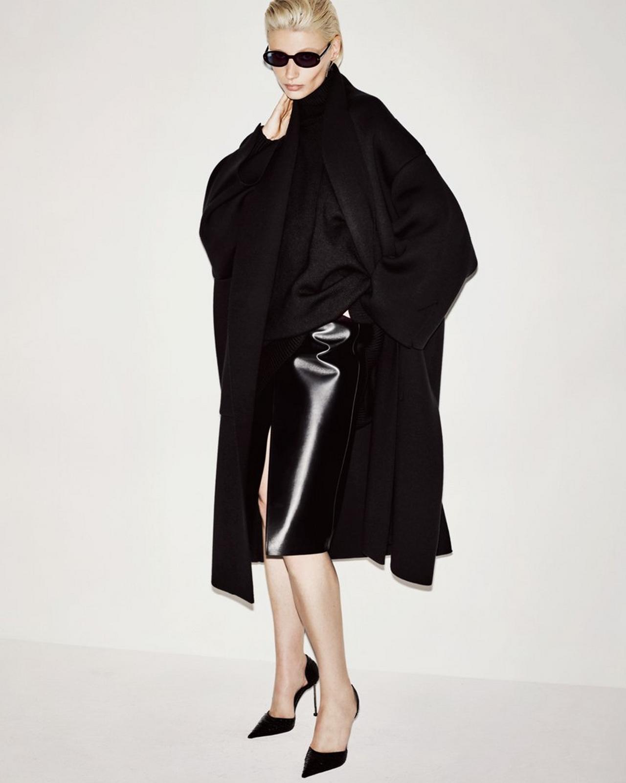 BONDED NAPPA LEATHER WRAP SKIRT image number 1