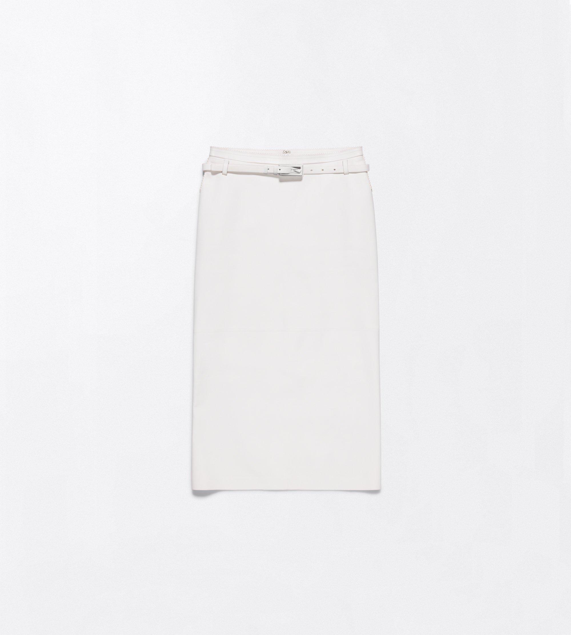 GUANTERIA LEATHER PENCIL SKIRT WITH BELT DETAIL