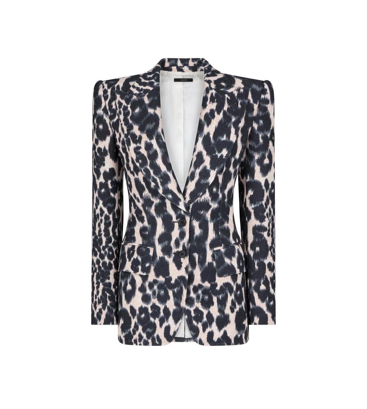 LEOPARD PRINTED HOPSACK JACKET image number 0