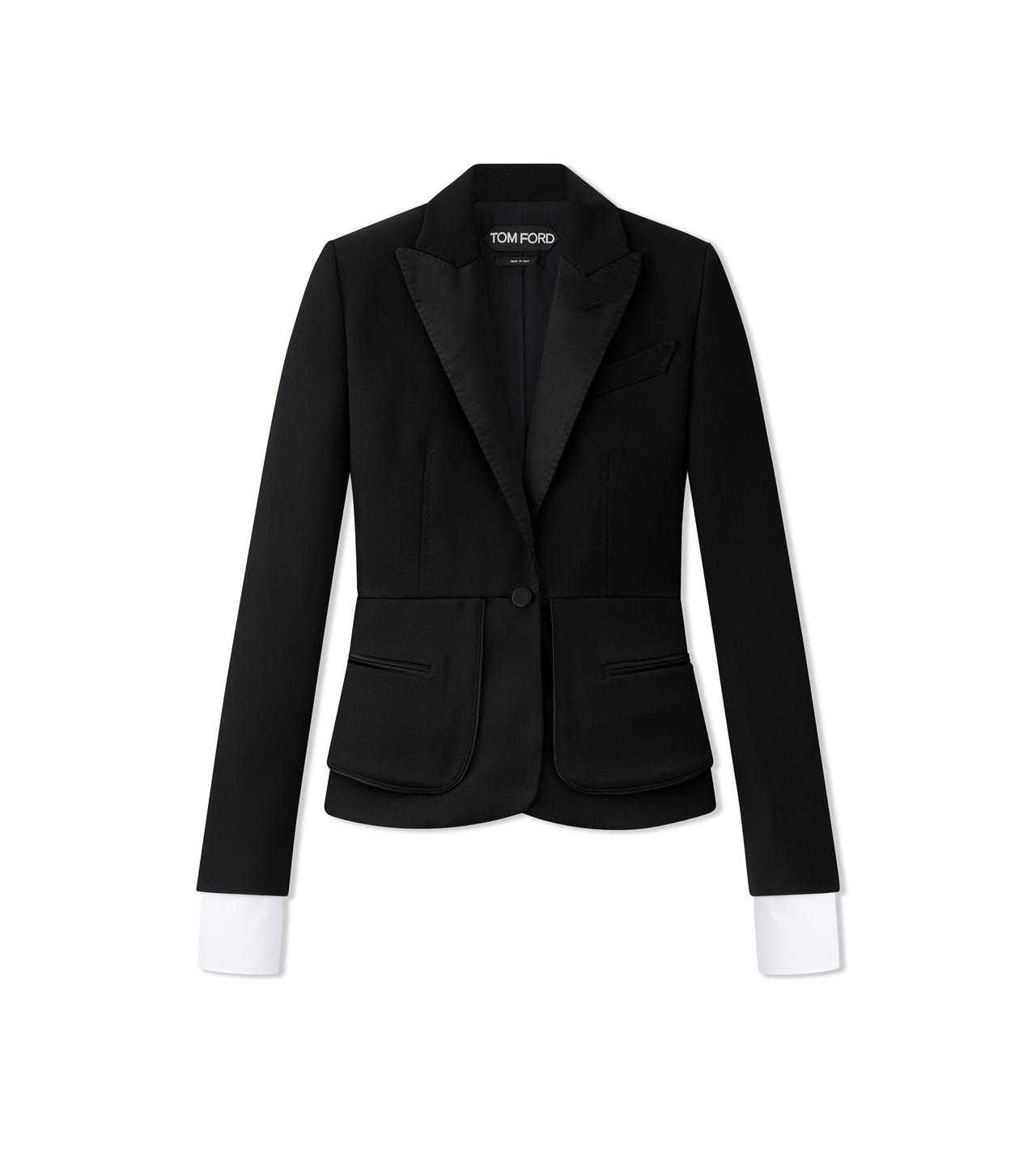 GRAN DE POUDRE TUXEDO FITTED JACKET image number 0