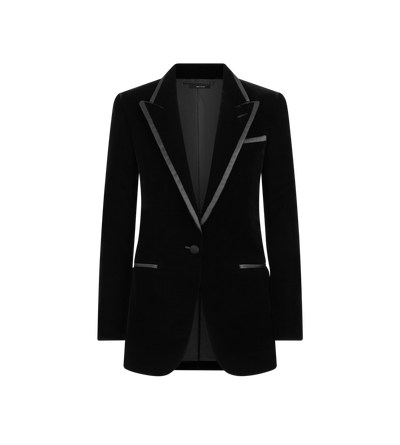 VELVET "WALLIS" SINGLE BREASTED TUXEDO JACKET image number 0