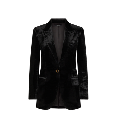 TEXTURED VELVET "WALLIS" SINGLE BREASTED JACKET image number 0