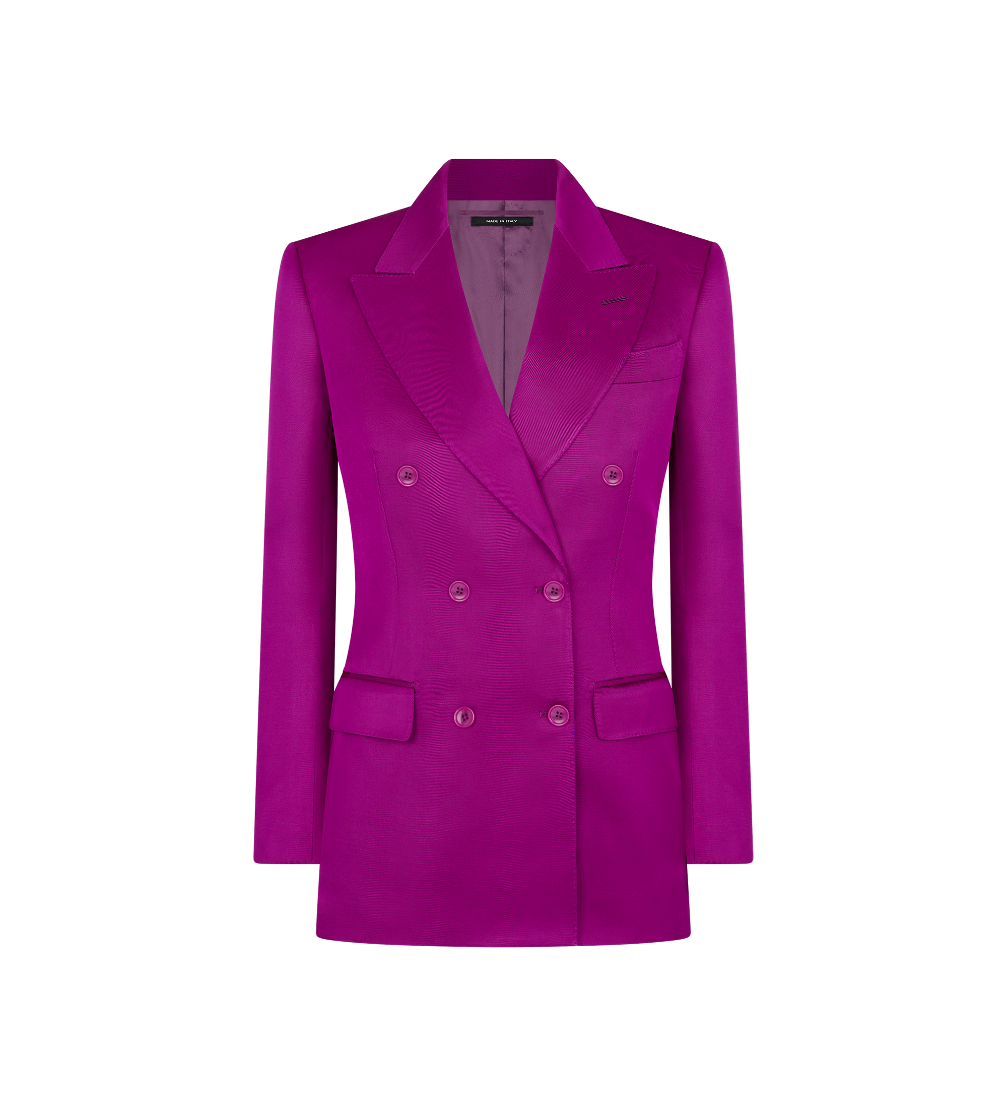 SILK AND WOOL TWILL "WALLIS" DOUBLE BREASTED JACKET