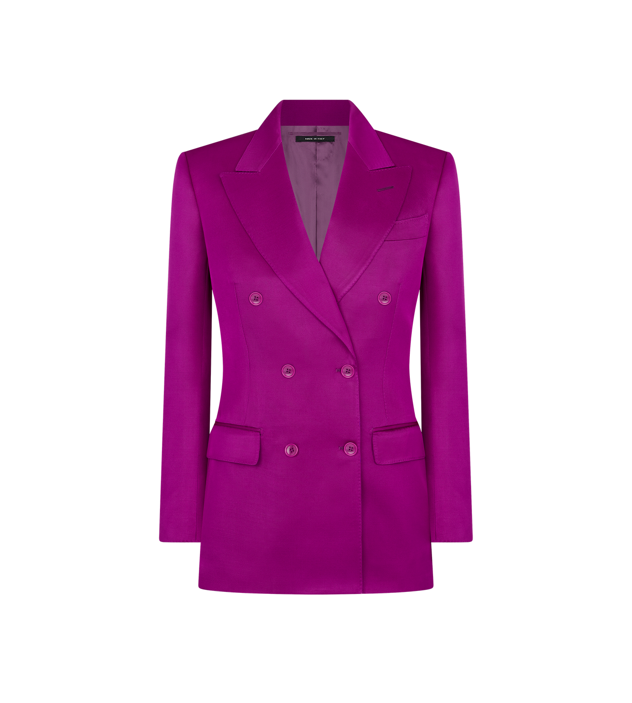 SILK AND WOOL TWILL "WALLIS" DOUBLE BREASTED JACKET image number 0