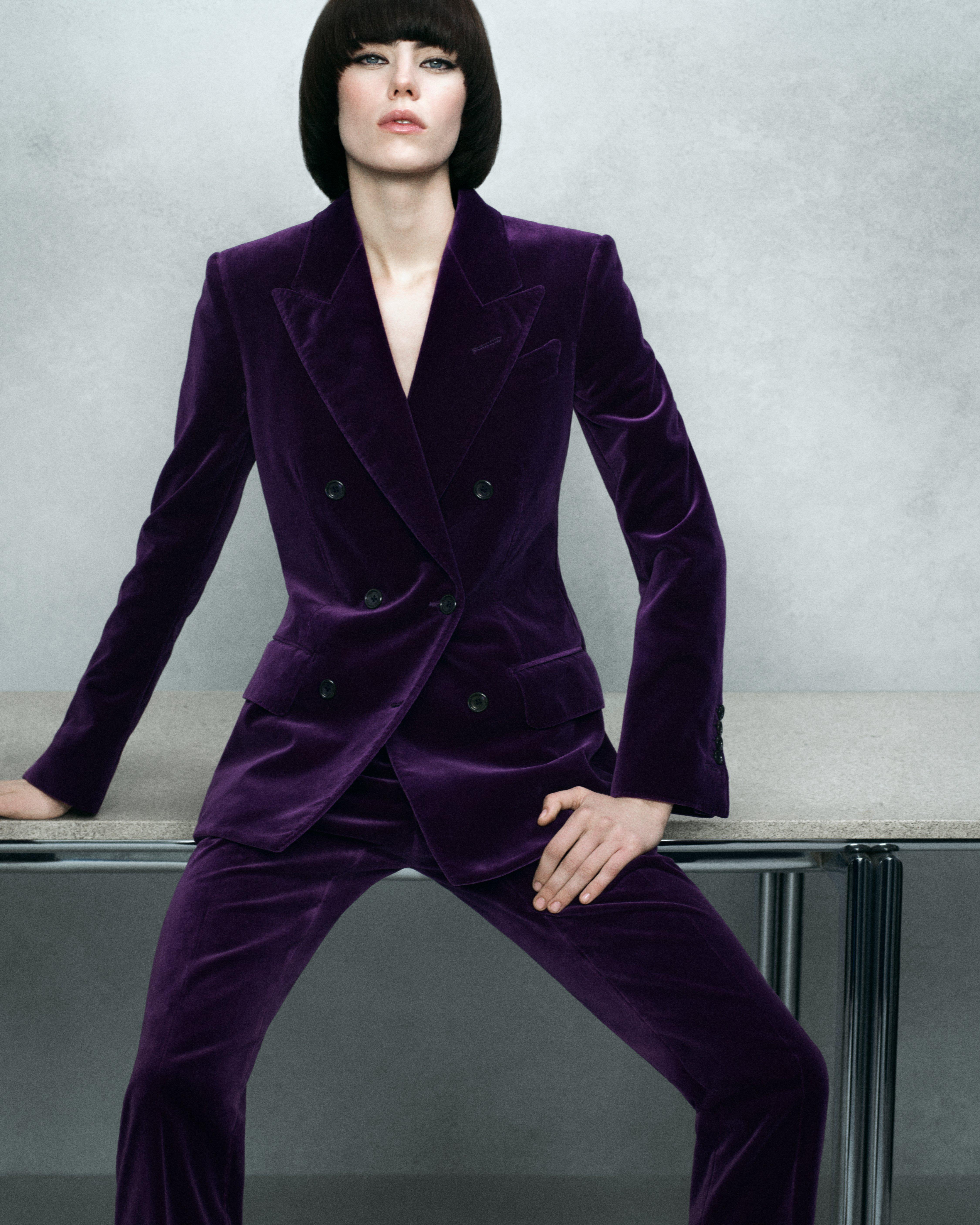 ジャケット Tom Ford Double-Breasted Jacket Wallis WALLIS DOUBLE BREASTED PEAK LAPEL VELVET JACKET | Tom Ford