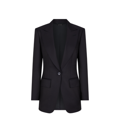 WOOL SILK TWILL "BIANCA" SINGLE BREASTED JACKET