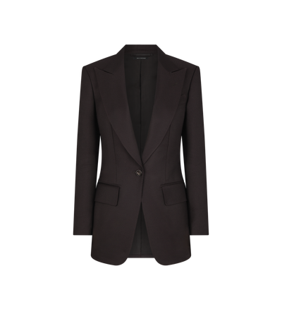 WOOL SILK TWILL "BIANCA" SINGLE BREASTED JACKET image number 0