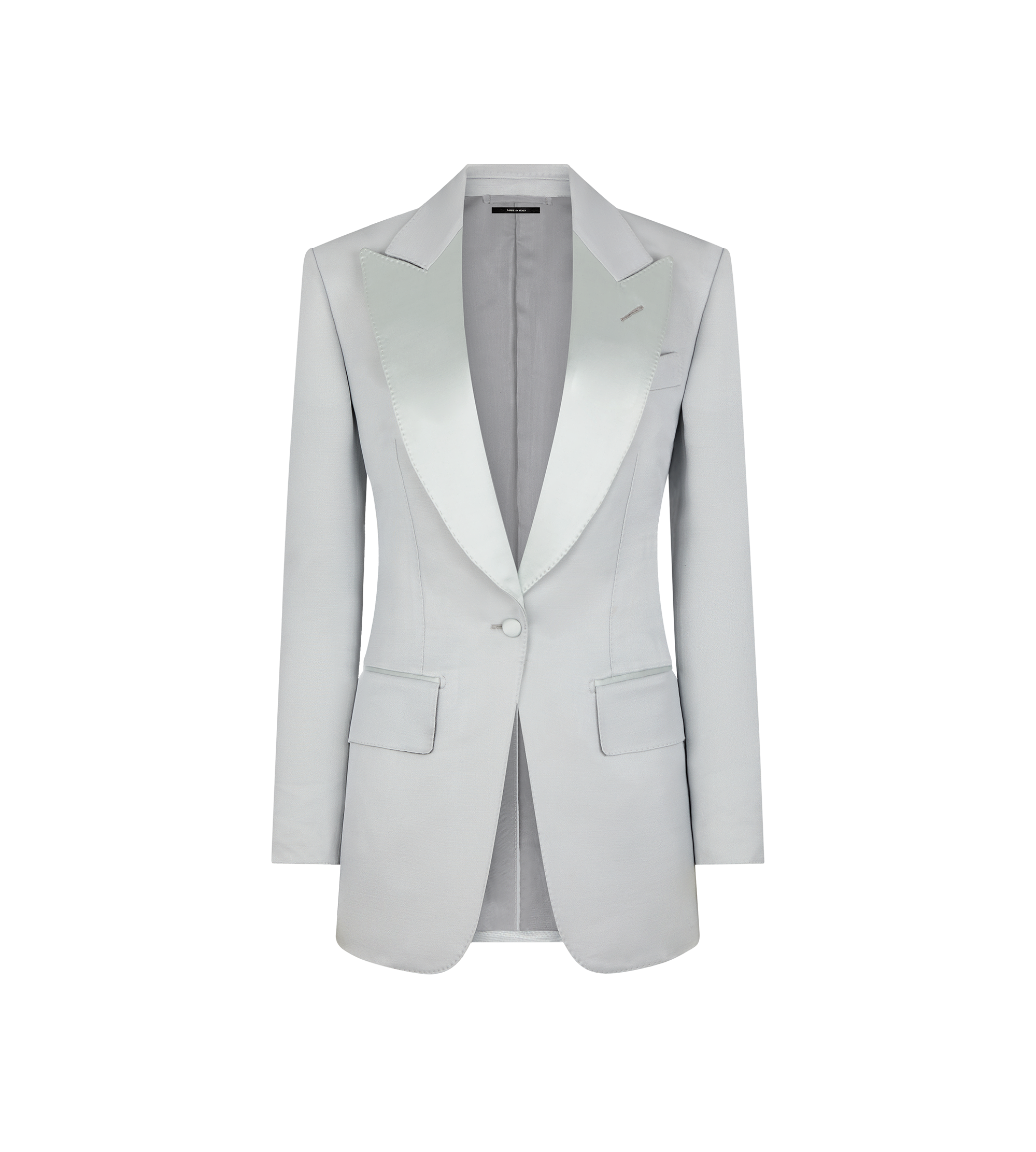LUSTROUS BARATHEA SILK BLEND "BIANCA" SINGLE BREASTED TUXEDO JACKET
