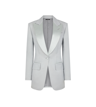 LUSTROUS BARATHEA SILK BLEND "BIANCA" SINGLE BREASTED TUXEDO JACKET image number 0