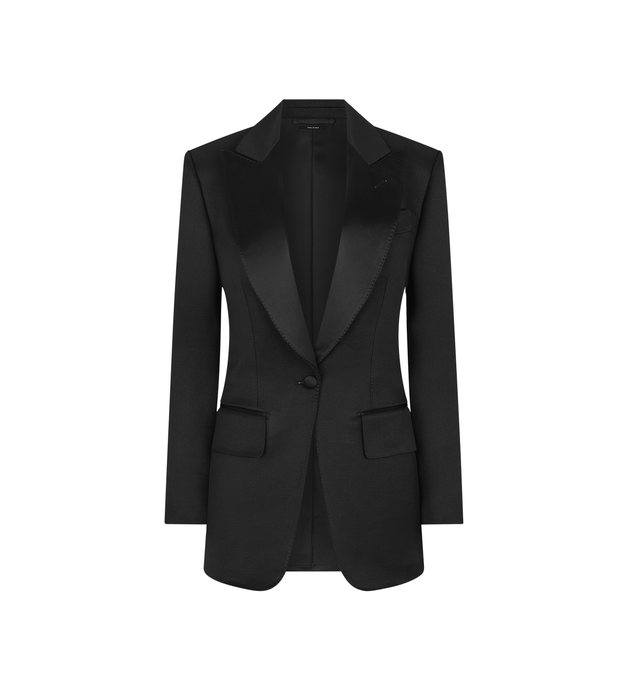 LUSTROUS BARATHEA SILK BLEND "BIANCA" SINGLE BREASTED TUXEDO JACKET image number 0