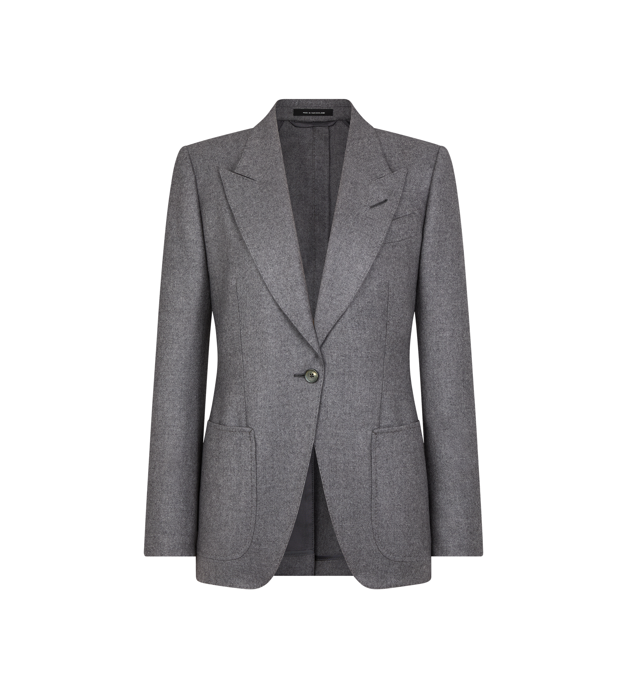 SINGLE BREASTED PEAK LAPEL CASHMERE JACKET