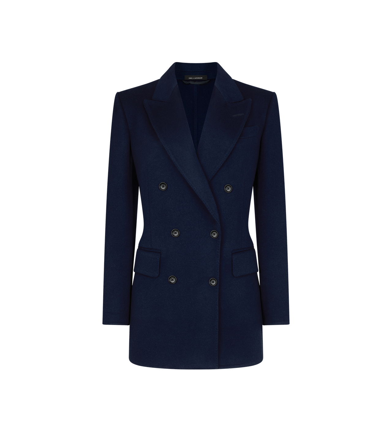 DOUBLE BREASTED JACKET WITH LEATHER UNDERCOLLAR image number 0