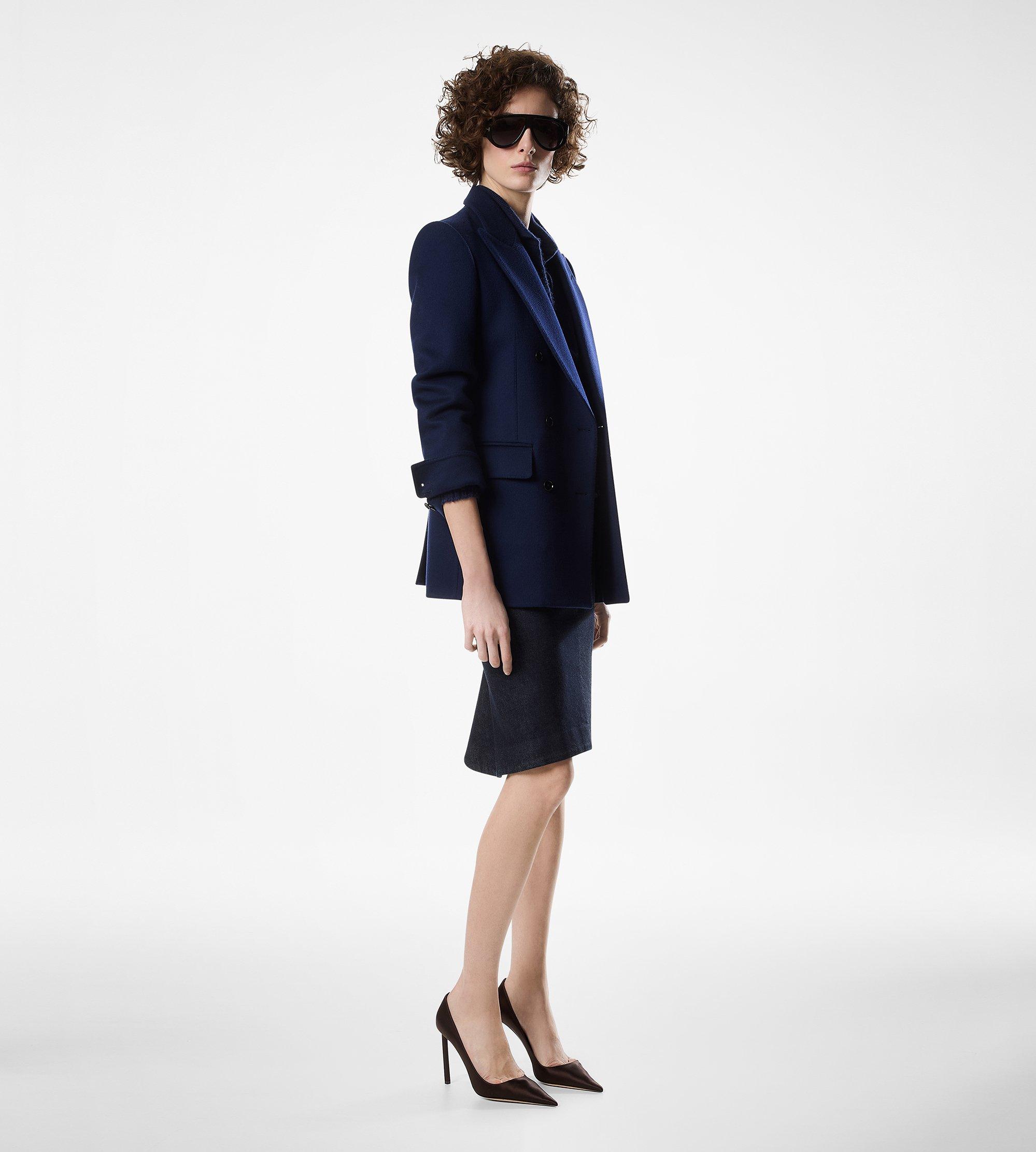 DOUBLE BREASTED JACKET WITH LEATHER UNDERCOLLAR | Tom Ford