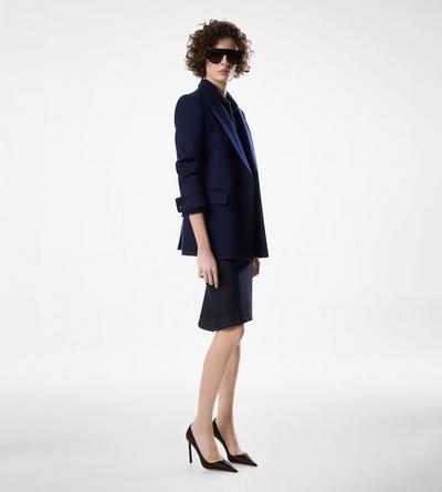 DOUBLE BREASTED JACKET WITH LEATHER UNDERCOLLAR image number 2