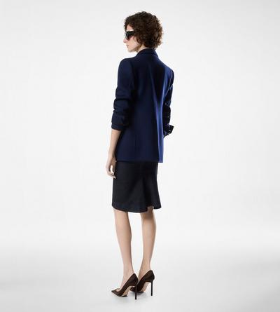 DOUBLE BREASTED JACKET WITH LEATHER UNDERCOLLAR image number 3