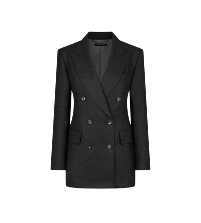 DOUBLE BREASTED PEAK LAPEL CASHMERE JACKET image number 0