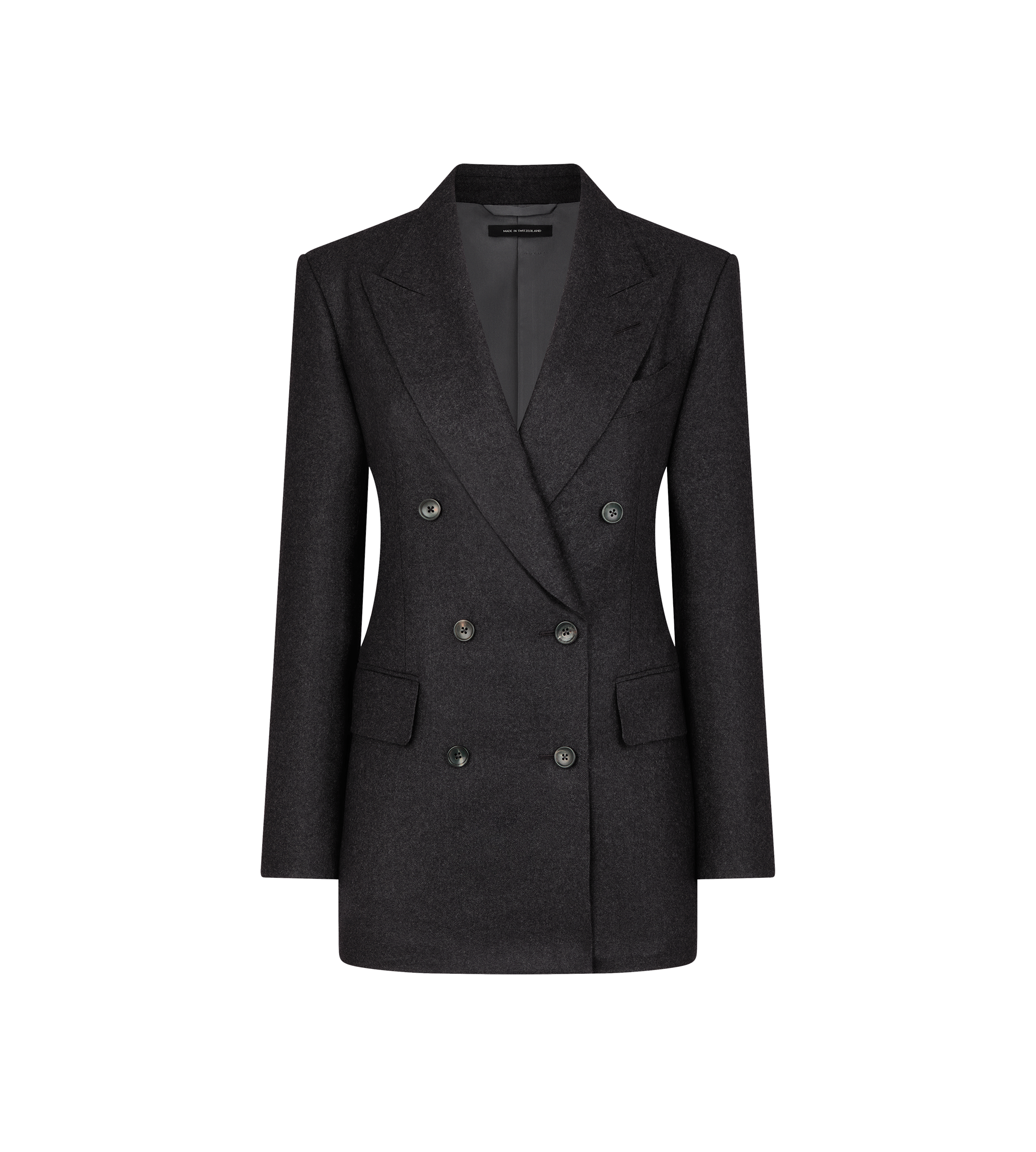 DOUBLE BREASTED PEAK LAPEL CASHMERE JACKET