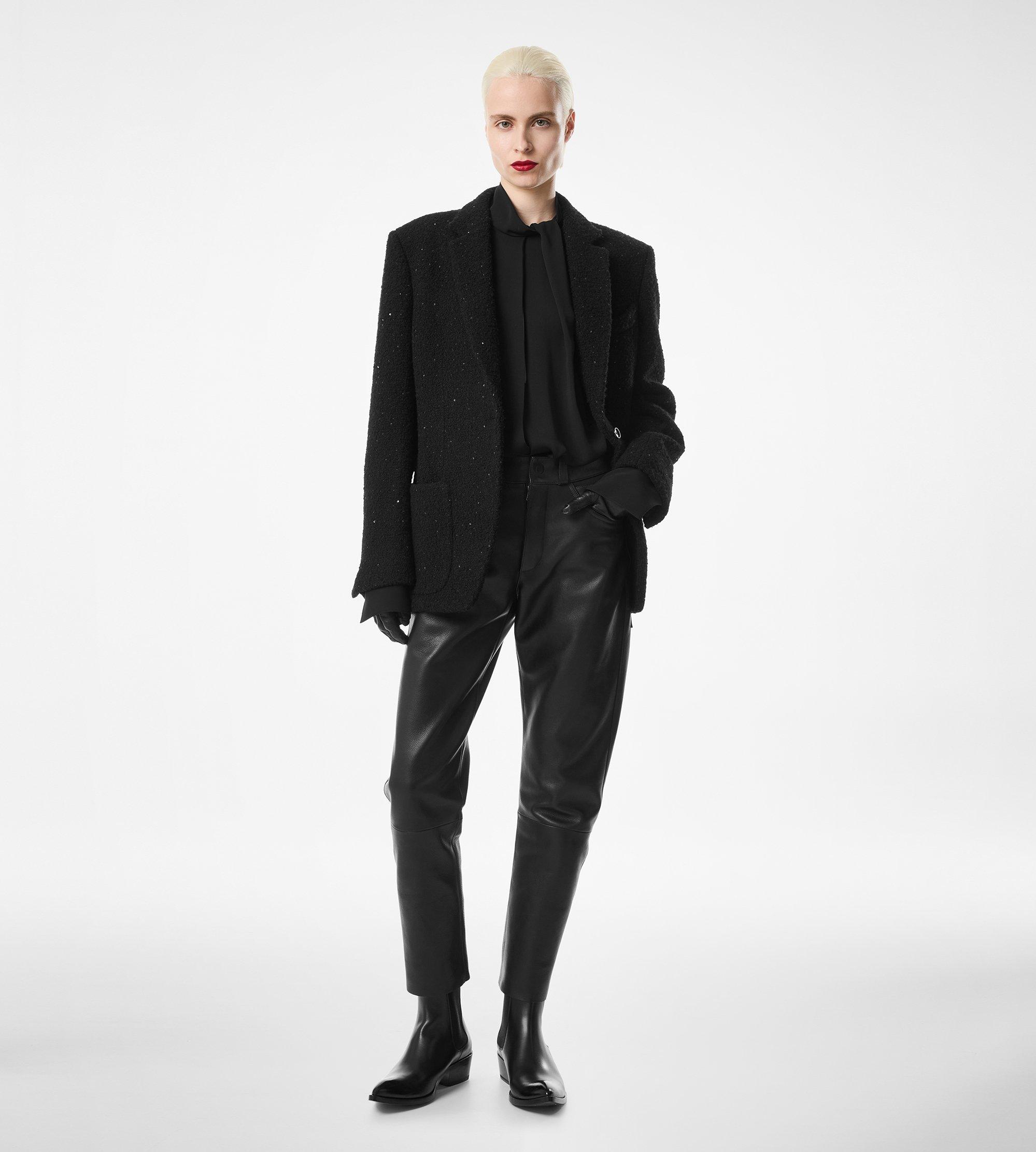 SEQUINED WOOL, CASHMERE AND SILK BLEND TWEED SINGLE BREASTED JACKET