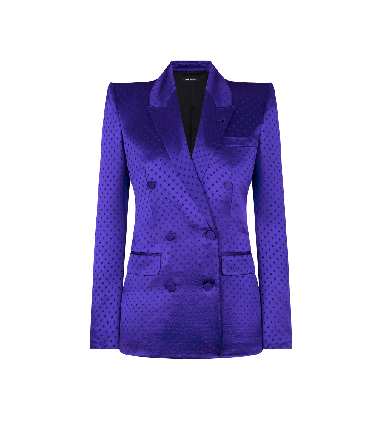 POLKA DOT JACQUARD DOUBLE BREASTED PEAK LAPEL JACKET image number 0