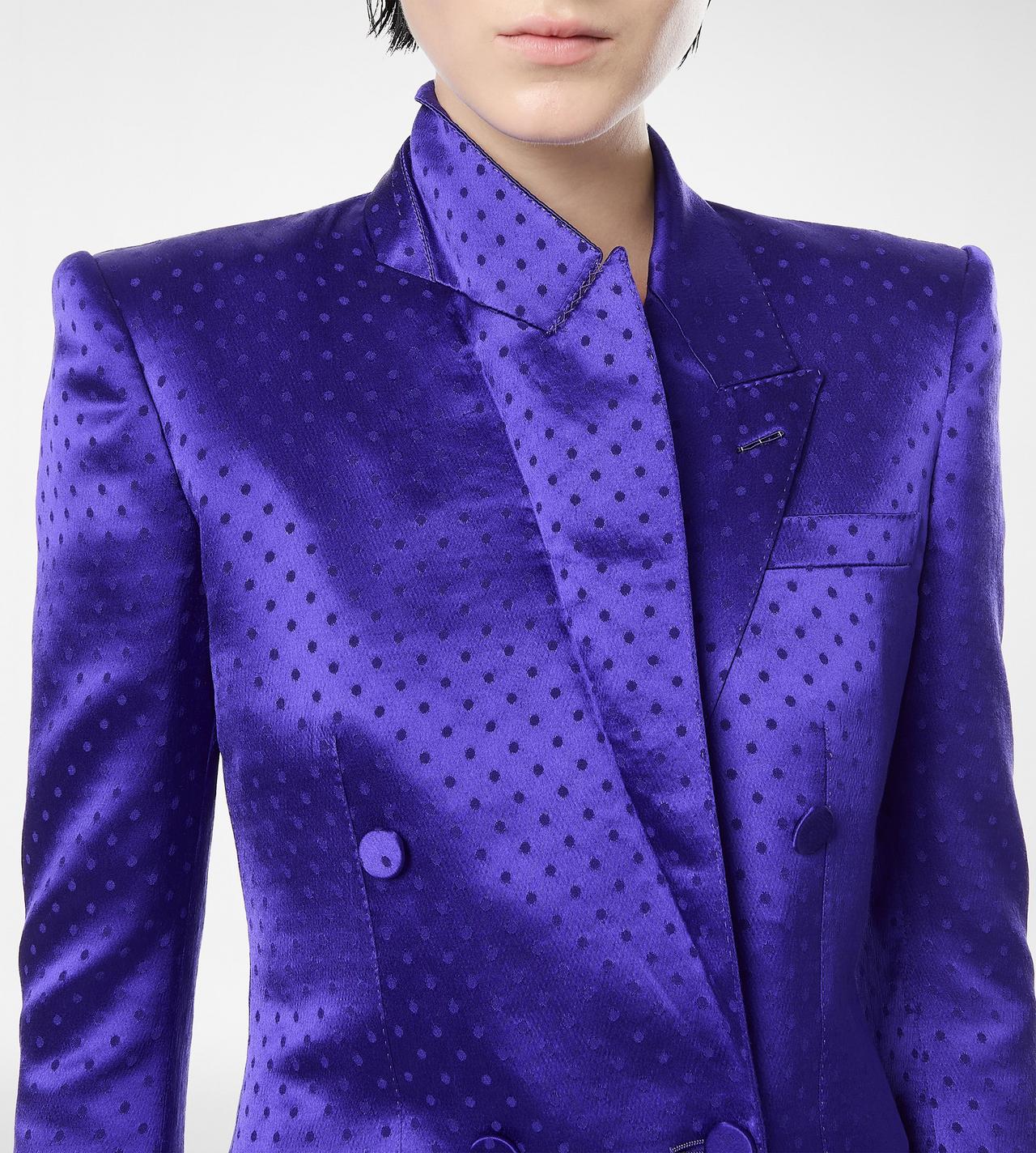 POLKA DOT JACQUARD DOUBLE BREASTED PEAK LAPEL JACKET image number 1