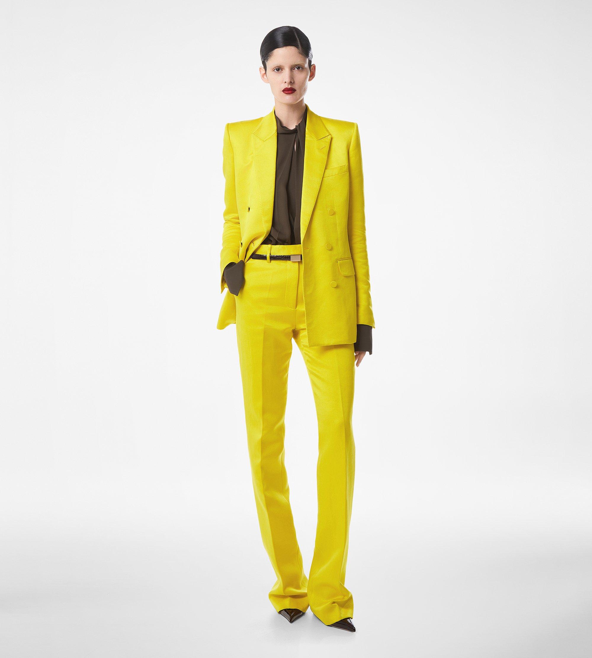 WASHED COTTON SILK BLEND DUCHESSE DOUBLE BREASTED JACKET
