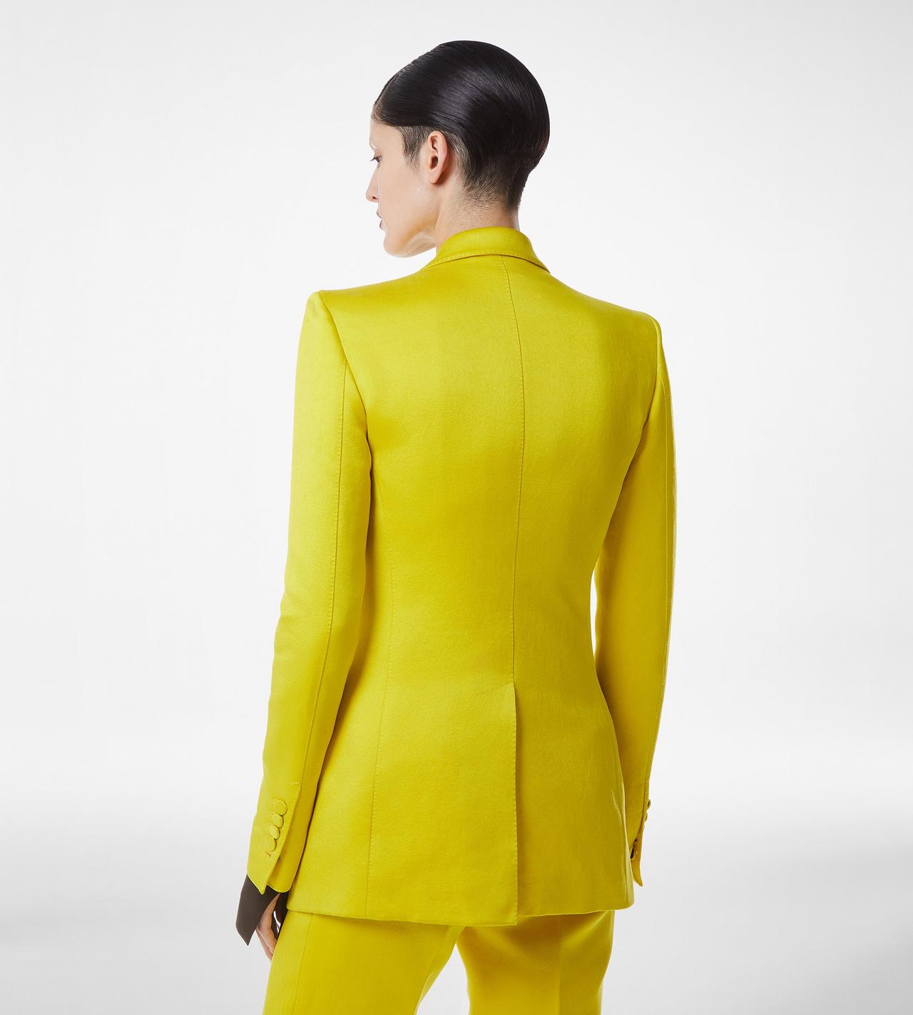 WASHED COTTON SILK BLEND DUCHESSE DOUBLE BREASTED JACKET image number 4
