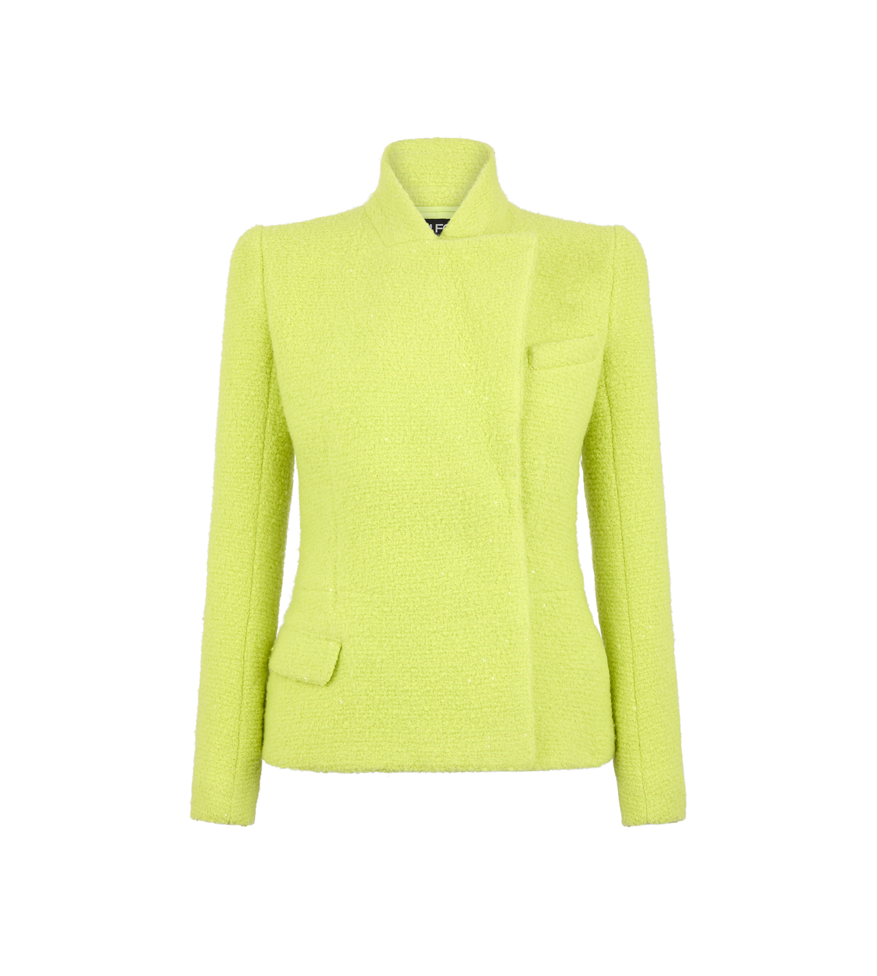 SEQUINED WOOL CASHMERE AND SILK BLEND TWEED WRAP JACKET image number 0